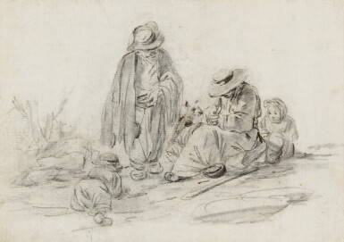 View full screen - View 1 of Lot 132. FRENCH SCHOOL, 18TH CENTURY | A COUPLE WITH A CHILD A COUPLE AND TWO CHILDREN | ECOLE FRANÇAISE DU XVIIIE SIÈCLE | UN COUPLE ET SON ENFANT UN COUPLE ET DEUX ENFANTS.