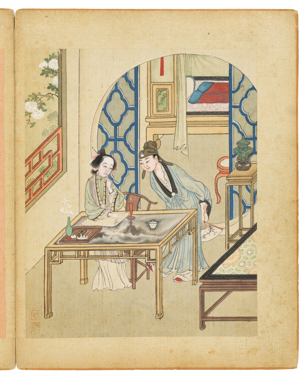 View full screen - View 1 of Lot 113. Two albums of erotic paintings, Qing dynasty, 19th century.