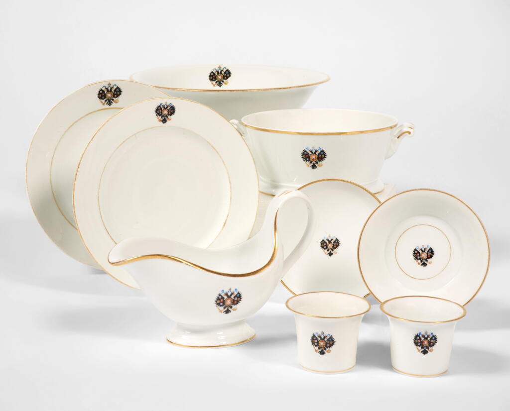 View full screen - View 1 of Lot 220. A Group of Porcelain Tableware from the Alexander III Coronation Service, Imperial Porcelain Factory, St Petersburg, period of Alexander III (1887-1893) and Nicholas II (1895-1912).