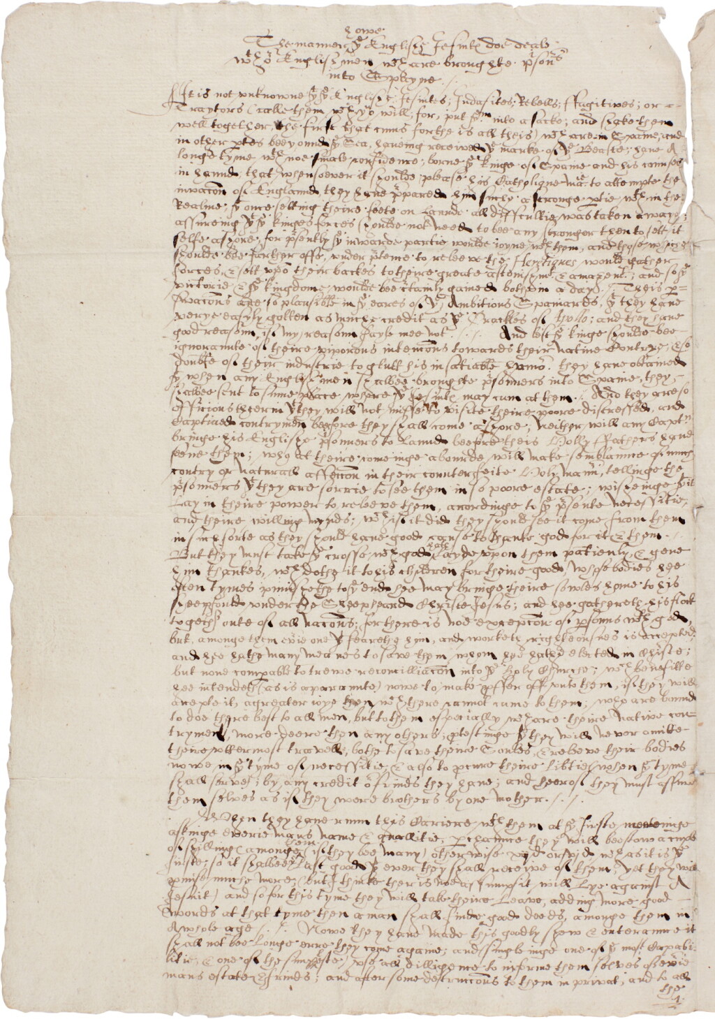 View full screen - View 1 of Lot 187. Queen Elizabeth I--Edward Squire | Signed account of an assassination plot against the Queen, 1598.