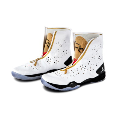 View full screen - View 1 of Lot 50. Ray Allen Media Day Worn and Signed Air Jordan XXVIII (9/30/2013).