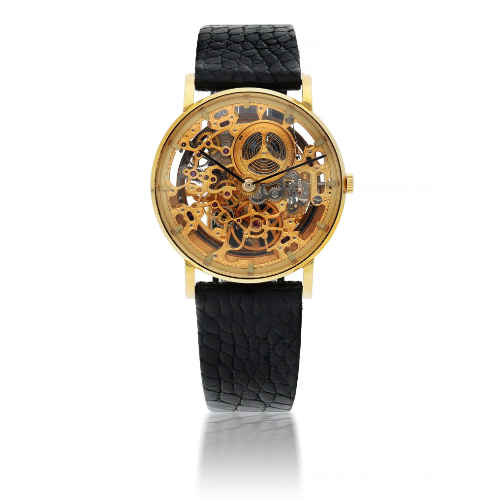 View full screen - View 1 of Lot 563. AUDEMARS PIGUET | REF B6851 YELLOW GOLD SKELETONISED WRISTWATCH CIRCA 1985.