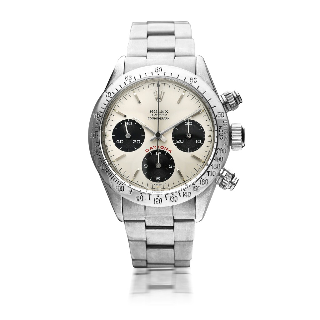 View full screen - View 1 of Lot 39. ROLEX | REFERENCE 6265/6263 'BIG RED' DAYTONA A STAINLESS STEEL CHRONOGRAPH WRISTWATCH WITH REGISTERS AND BRACELET, CIRCA 1979.