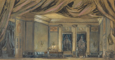 View full screen - View 1 of Lot 64. Set Design for Liza's Room from The Queen of Spades.
