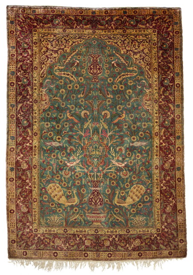 View full screen - View 1 of Lot 25. An Istanbul silk prayer rug, Turkey, early 20th century.