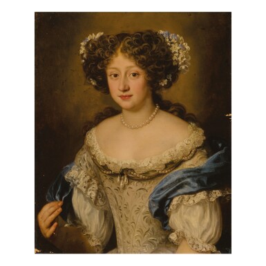 View full screen - View 1 of Lot 88. JACOB FERDINAND VOET | PORTRAIT OF FRANCESCA GREPPI FANI (1658-1732), HALF LENGTH.