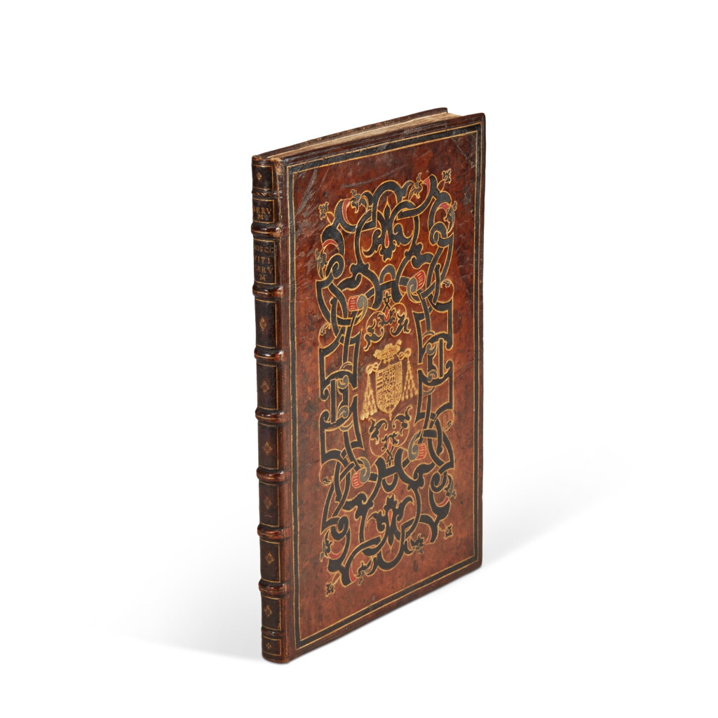 View full screen - View 1 of Lot 1725. Herberstein, Rerum Moscoviticarum commentarii, Basel, 1551, Parisian calf with gilt arms of Cardinal de Lorraine.