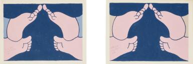 View full screen - View 1 of Lot 1028. Blue Birds of Happiness.