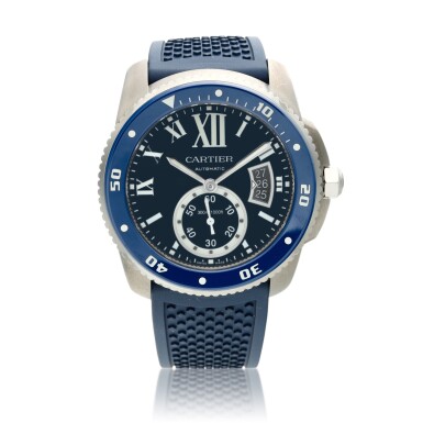 View full screen - View 1 of Lot 66. Reference 3729 Calibre De Cartier, A stainless steel automatic wristwatch with date, Circa 2016.