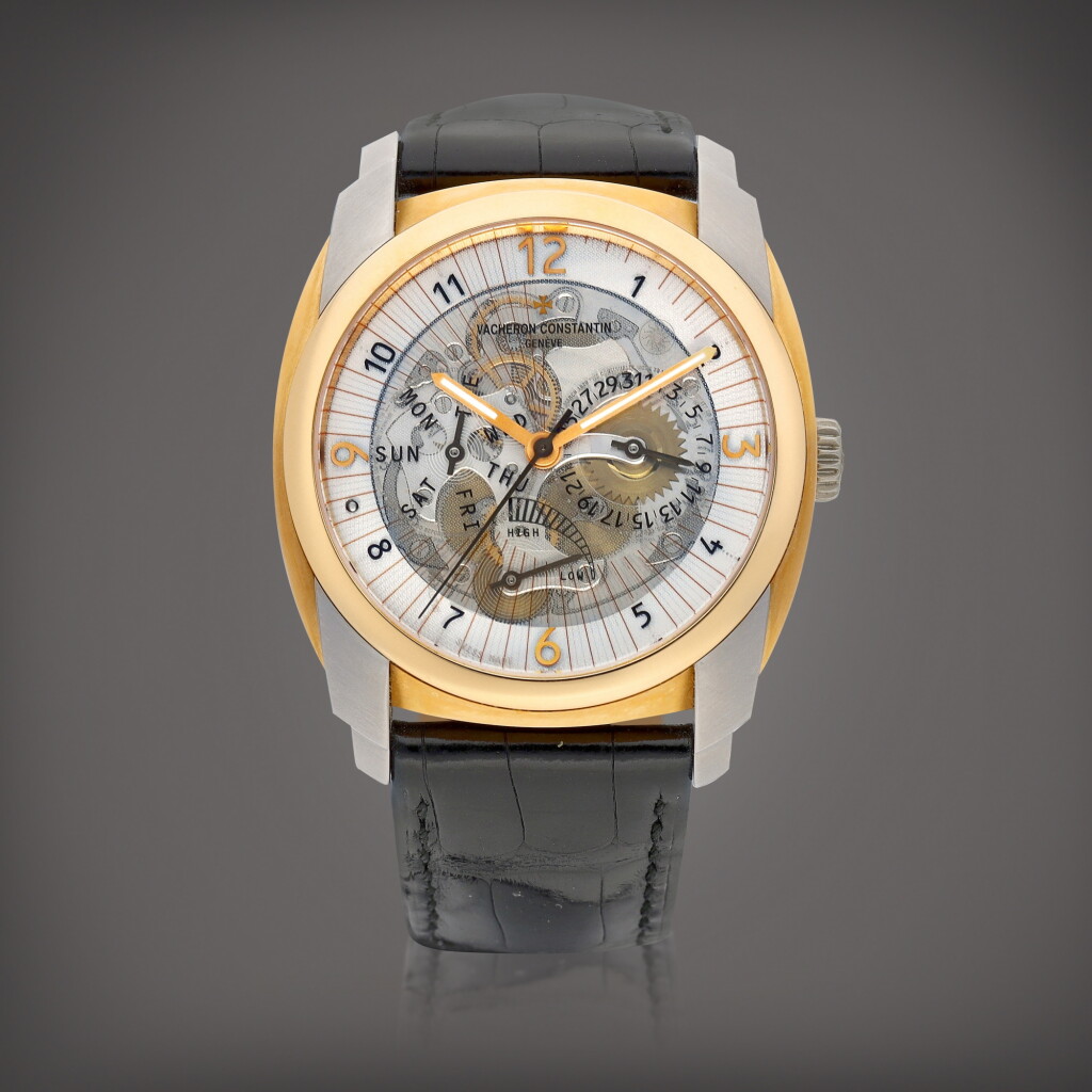 View full screen - View 1 of Lot 8628. Quai de L’ile, Reference 85050 | A pink gold and titanium semi-skeletonised wristwatch with day, date and power reserve indication, Circa 2015 | 江詩丹頓 | Quai de L’ile 型號85050 | 粉紅金及鈦金屬半鏤空腕錶,備日期、星期及動力儲備顯示,約2015年製.