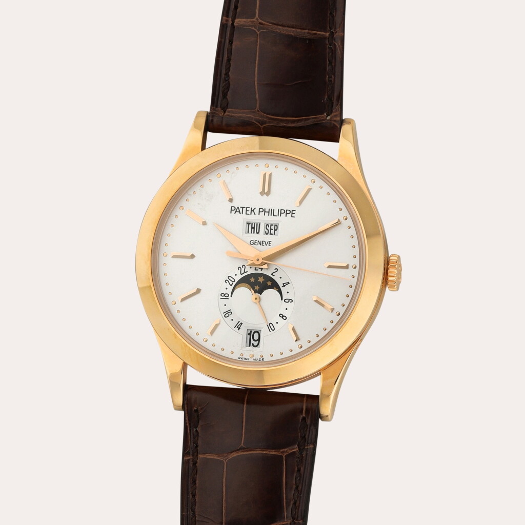 View full screen - View 1 of Lot 17. Reference 5396R-011 | A pink gold annual calendar wristwatch with moon phases | Circa 2010.