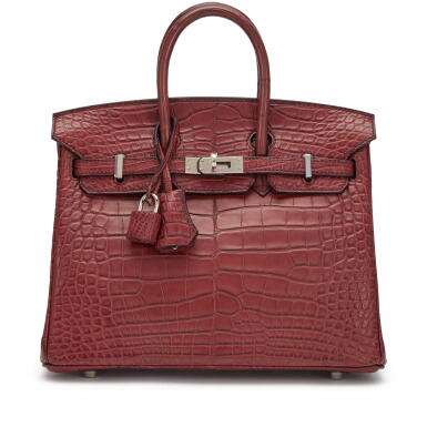 View full screen - View 1 of Lot 54. Bourgogne Matte Mississippiensis Alligator Birkin 25 Palladium Hardware, 2016.