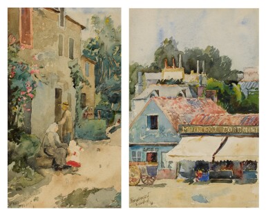 View full screen - View 1 of Lot 81. MAURICE BRAZIL PRENDERGAST | DINARD (TWO WORKS).