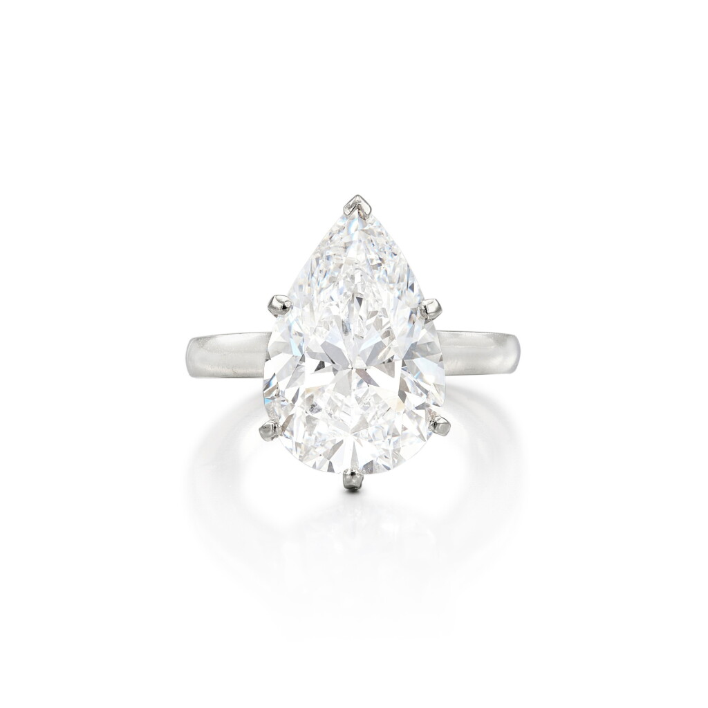 View full screen - View 1 of Lot 1813. Diamond Ring, Mount by Cartier | 7.15 克拉 梨形 D色 鑽石 戒指, 卡地亞戒台.