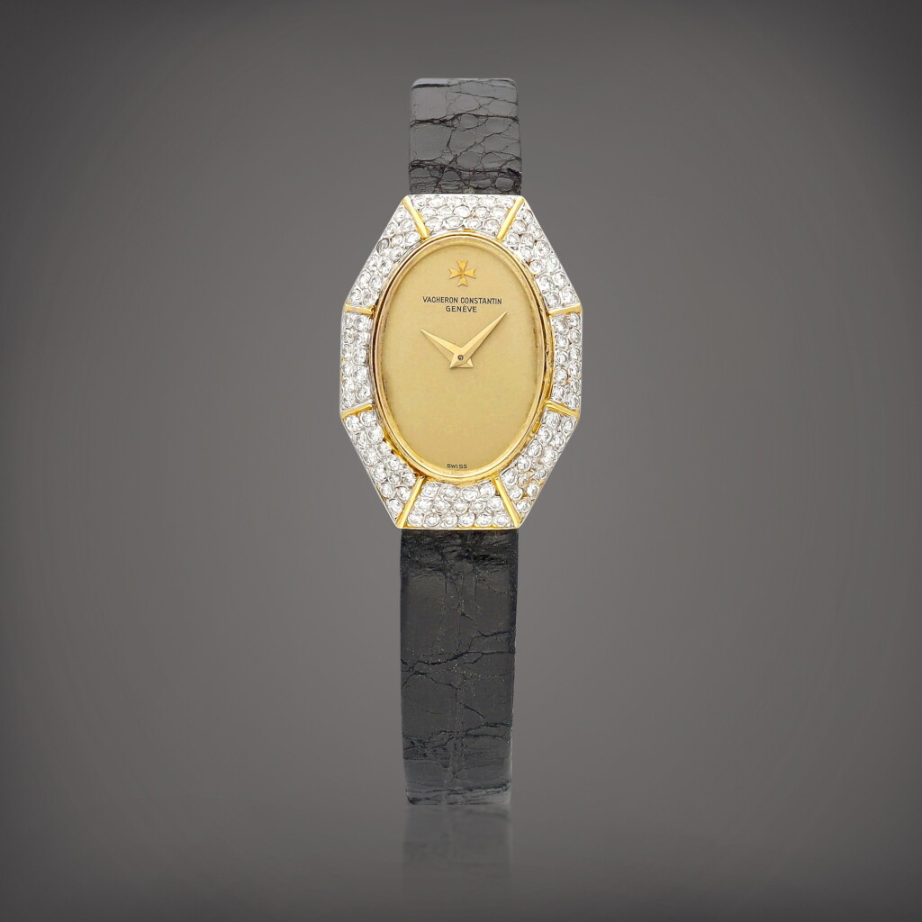 View full screen - View 1 of Lot 8882. A yellow gold and diamond-set wristwatch, Circa 1980 | 江詩丹頓 | 黃金鑲鑽石腕錶,約1980年製.