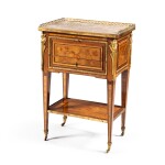 A Louis XVI gilt-bronze mounted tulipwood, amaranth, tinted maple and holly marquetry table en chiffonniere, circa 1780 | Table en chiffonnière en marqueterie de bois de rose, amarante, érable teint, houx et bronze doré d'époque Louis XVI, vers 1780