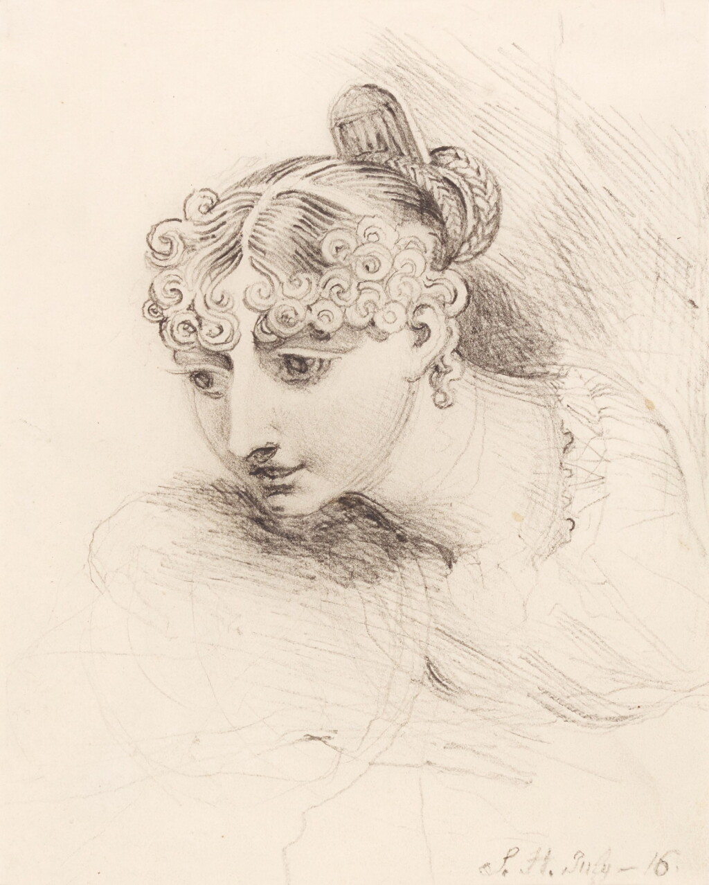 View full screen - View 1 of Lot 41. Study of a lady, perhaps Lavinia de Irujo (1794 - after 1855).