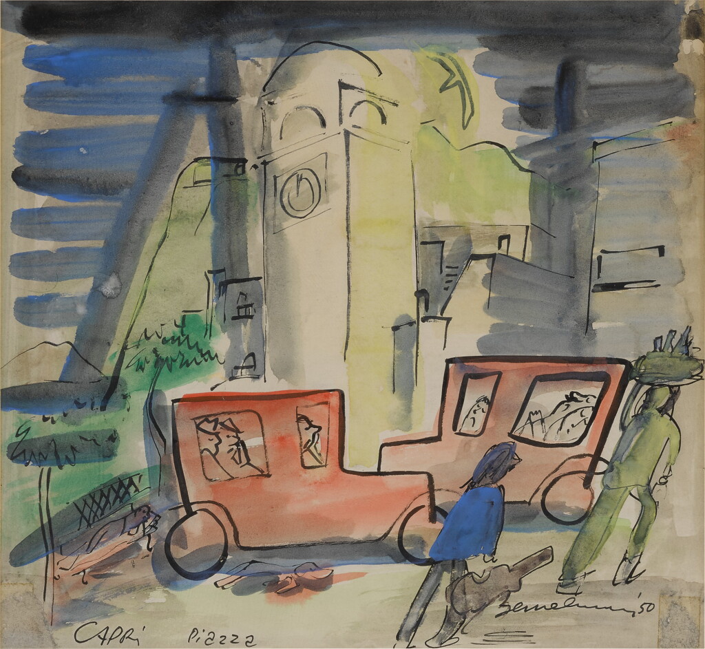 View full screen - View 1 of Lot 313. Sketch for 'Italian Holiday' (Capri Piazza).