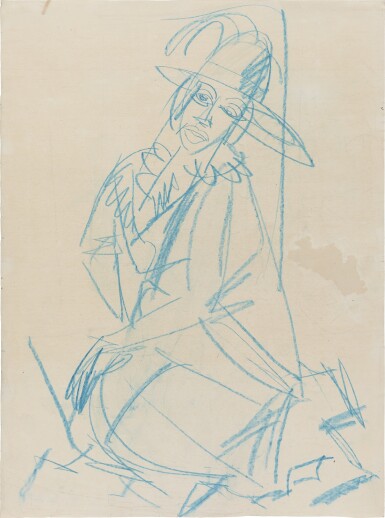 View full screen - View 1 of Lot 124. Sitzende Frau mit Hut.