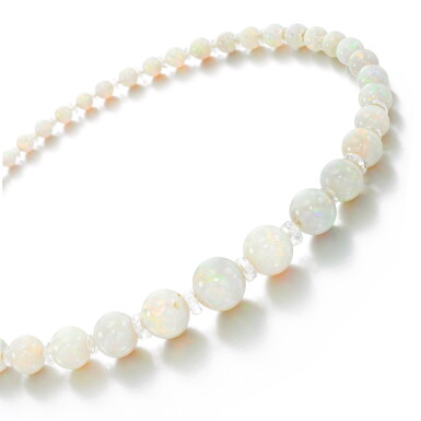 View full screen - View 1 of Lot 6. OPAL AND ROCK CRYSTAL NECKLACE.