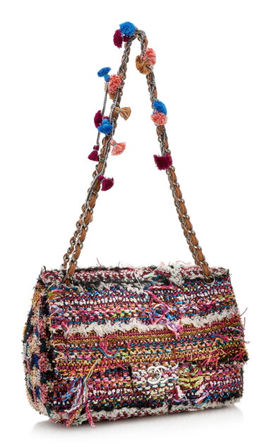 View full screen - View 1 of Lot 76. LIMITED EDITION POM POM FLAP SHOULDER BAG, CHANEL.