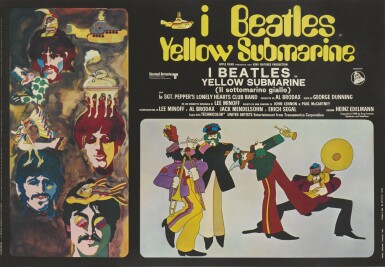 View full screen - View 1 of Lot 311. YELLOW SUBMARINE / I BEATLES IN YELLOW SUBMARINE (1968) POSTER, ITALIAN.
