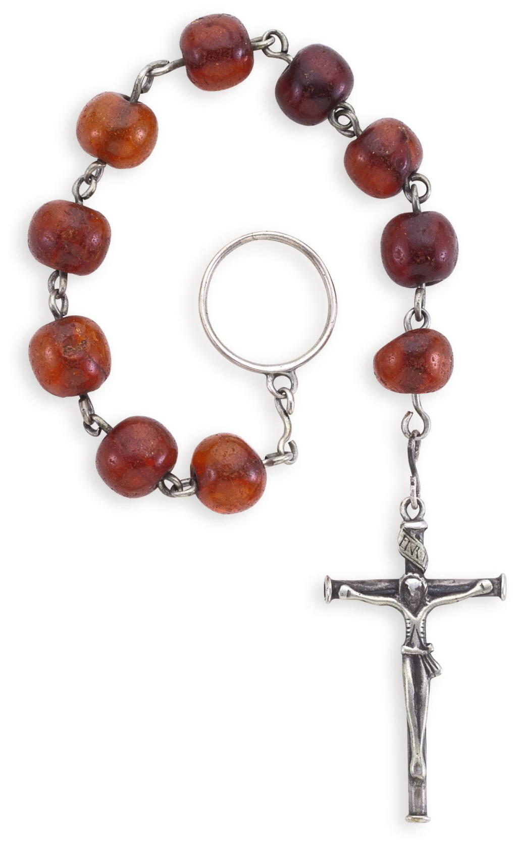 View full screen - View 1 of Lot 179. IRISH, 18TH CENTURY | ROSARY WITH A PENDANT CRUCIFIX.