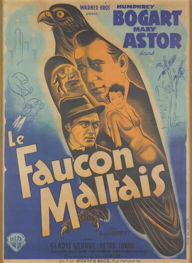 View full screen - View 1 of Lot 63. THE MALTESE FALCON / LE FAUCON MALTAIS (1941) POSTER, FRENCH .