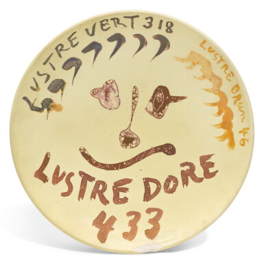 View full screen - View 1 of Lot 30. PABLO PICASSO | ÉBAUCHE DE VISAGE ET INSCRIPTIONS .