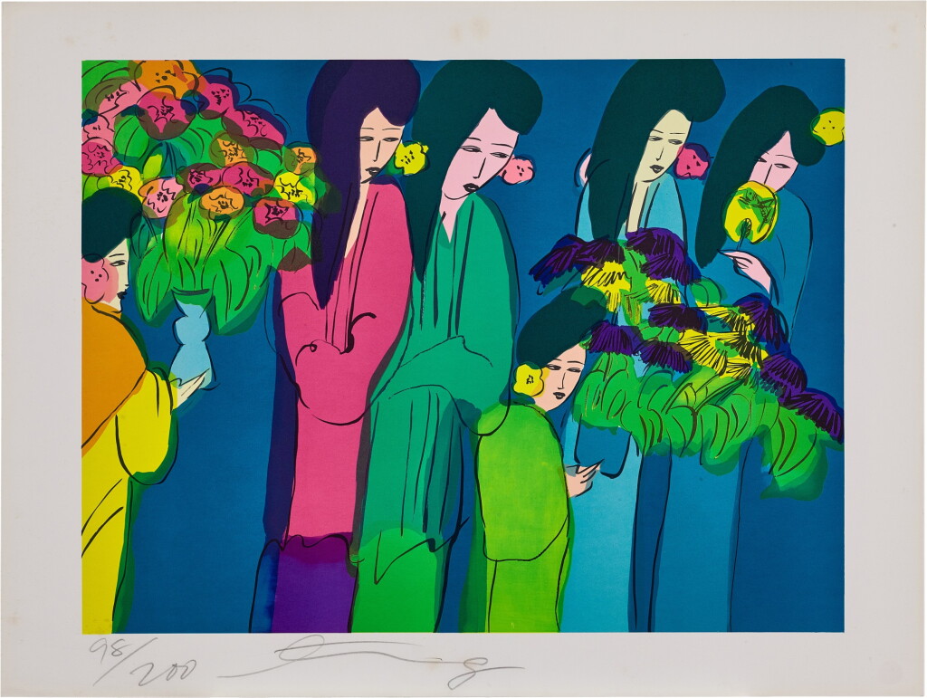 View full screen - View 1 of Lot 2058. Walasse Ting 丁雄泉 | Ladies with flowers 女人與花卉.