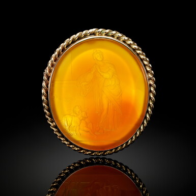 View full screen - View 1 of Lot 260. Intaglio with Saint Agnes.