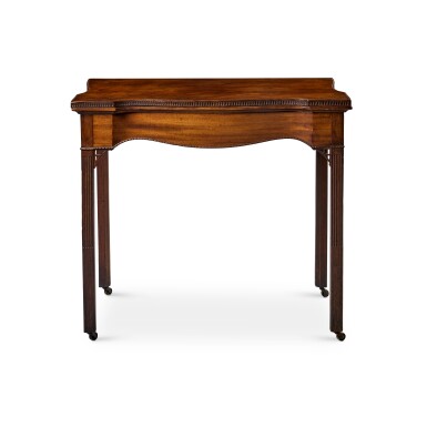 View full screen - View 1 of Lot 839. Very Fine and Rare Chippendale Carved and Figured Mahogany Serpentine-Front Games Table, Manner of John Townsend (1733–1809), Newport, Rhode Island, Circa 1785.