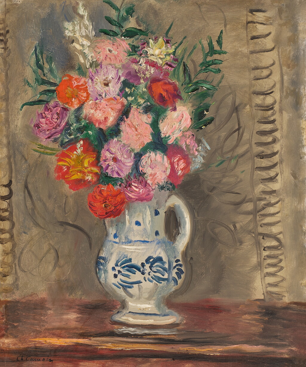 View full screen - View 1 of Lot 303. Bouquet d'oeillets.