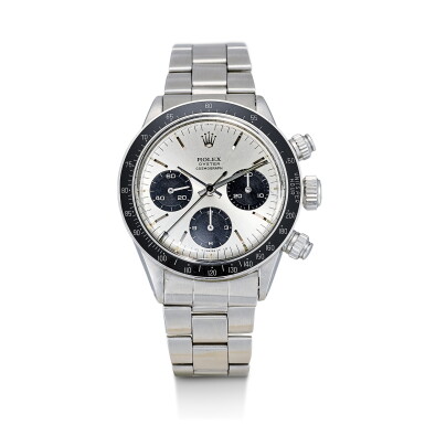 View full screen - View 1 of Lot 163. ROLEX | COSMOGRAPH DAYTONA, REFERENCE 6263, A STAINLESS STEEL CHRONOGRAPH WRISTWATCH WITH SIGMA DIAL AND BRACELET, CIRCA 1972.
