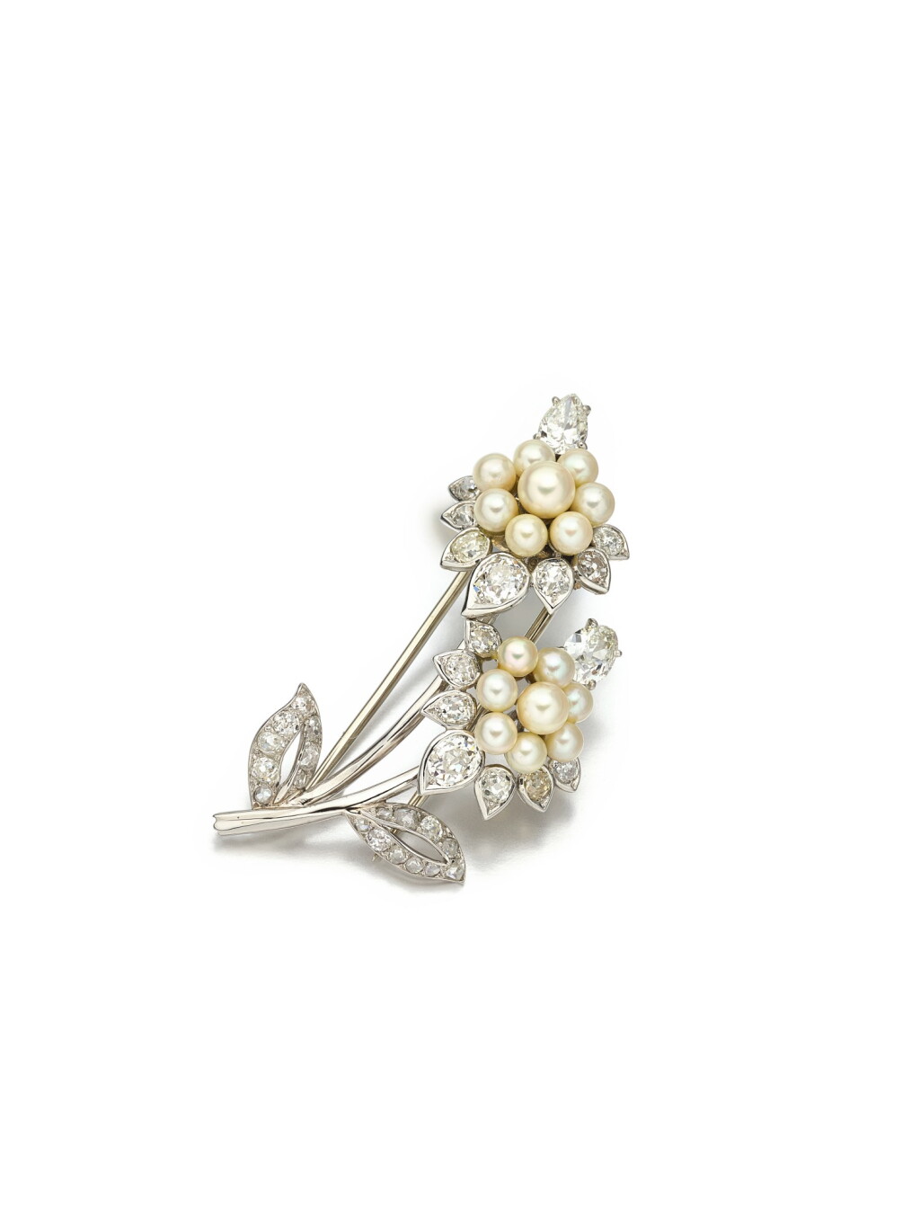 View full screen - View 1 of Lot 1711. Pearl and Diamond Brooch | 卡地亞 | 珍珠 配 鑽石 胸針.