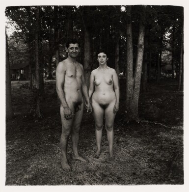 View full screen - View 1 of Lot 288. A husband and wife in the woods at a nudist camp, N. J..