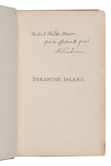 View full screen - View 1 of Lot 113. Stevenson, Robert Louis | The iconic tale of "buccaneers and buried gold," with an interesting association.