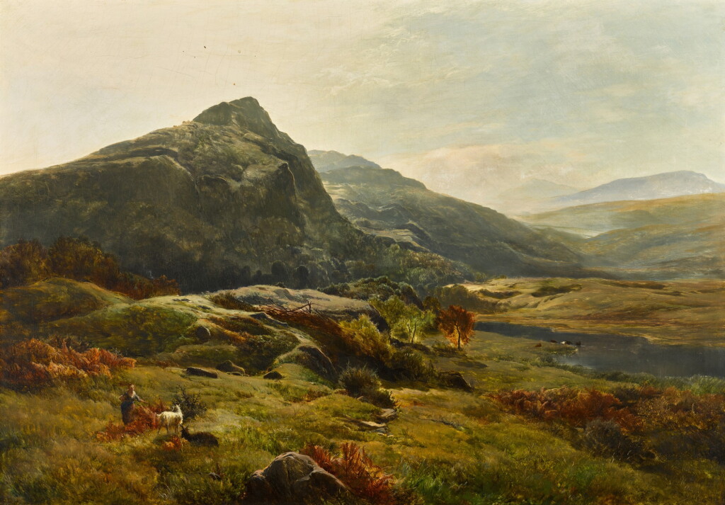 View full screen - View 1 of Lot 196. A Mountainous Landscape with Goats.