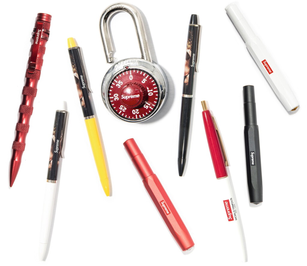 View full screen - View 1 of Lot 44. A GROUP OF 15 SUPREME SCHOOL ACCESSORIES.