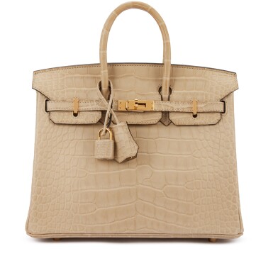 View full screen - View 1 of Lot 9805. Important Private Collection: Trench Matte Mississippiensis Alligator Birkin 25 Gold Hardware, 2017.