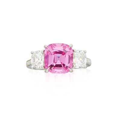 View full screen - View 1 of Lot 257. Paolo Costagli | Pink Sapphire and Diamond Ring.