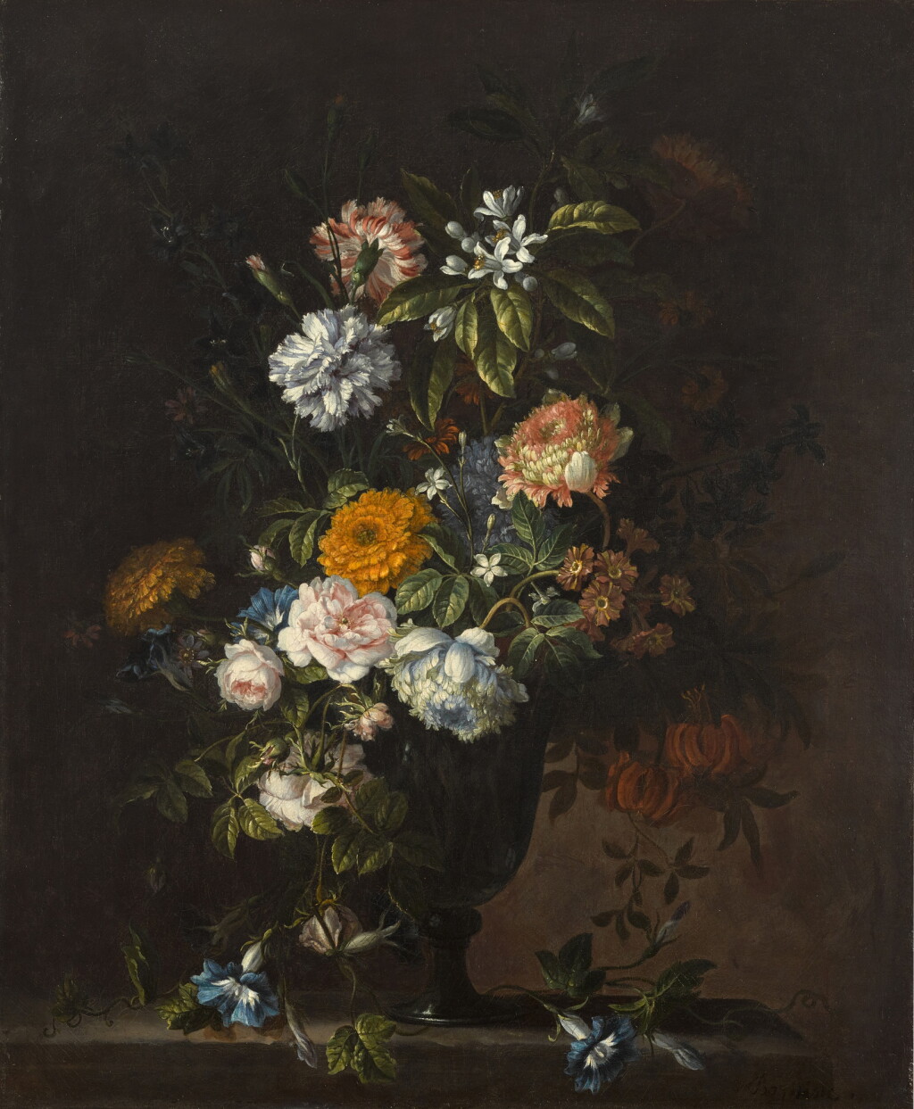 View full screen - View 1 of Lot 199. Still life of roses, carnations, jasmine and other flowers .