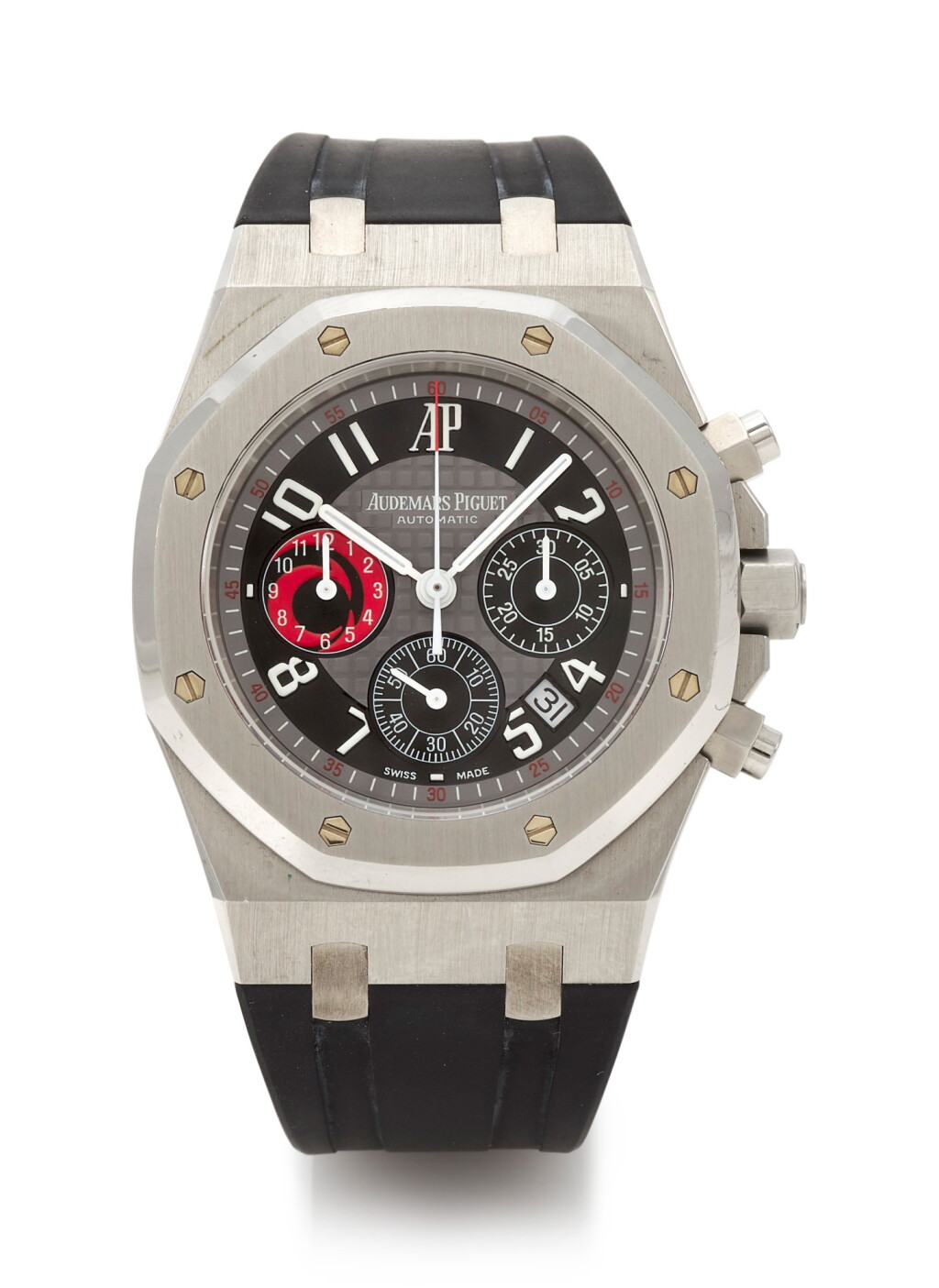 View full screen - View 1 of Lot 80. ROYAL OAK CHRONOGRAPH ALINGHI EDITION, REFERENCE 25979 LIMITED EDITION STAINLESS STEEL CHRONOGRAPH WRISTWATCH WITH DATE (CRONOGRAFO IN ACCIAIO INOSSIDABILE CON DATARIO IN EDIZIONE LIMITATA) CIRCA 2003 | AUDEMARS PIGUET.