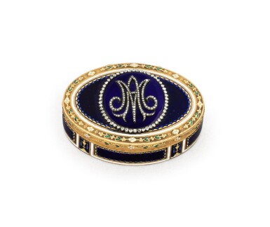 View full screen - View 1 of Lot 227. A jewelled gold and enamel snuff-box, Geneva or Hanau, circa 1780.