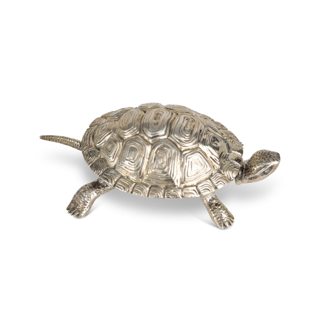 View full screen - View 1 of Lot 1274. A Victorian Silver Tortoise Table Bell, Joseph Braham, London, 1898.