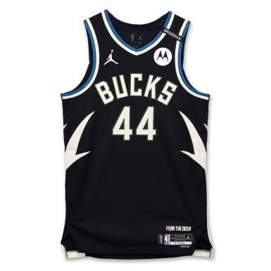 View full screen - View 1 of Lot 111. Andre Jackson Jr. Milwaukee Bucks 2025 NBA Playoffs Eastern Conference Round 1 Game Issued Statement Edition Jersey | Game 1 | Probable Wear.