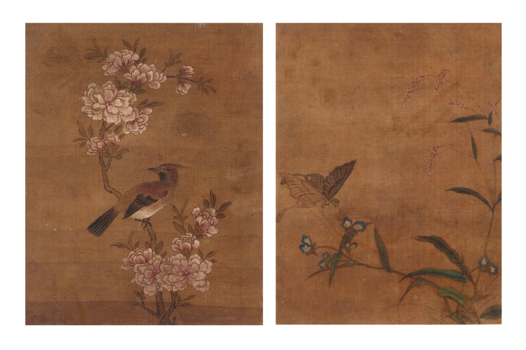 View full screen - View 1 of Lot 661. 佚名(清) 花鳥圖|Anonymous (Qing Dynasty), Flower and Birds.