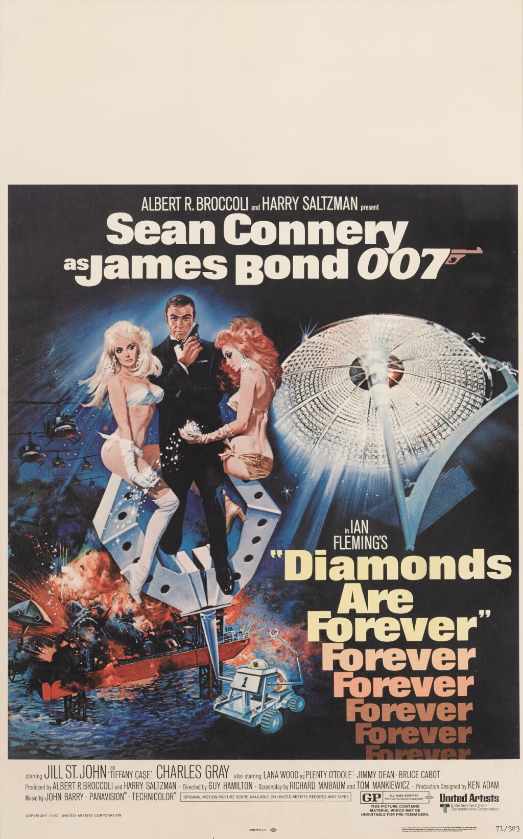 全萤幕检视 - 查看31Diamonds are Forever (1971), poster, US的1