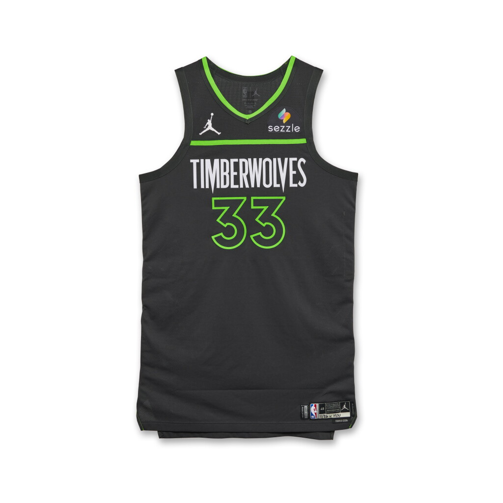 View full screen - View 1 of Lot 47. Leonard Miller Minnesota Timberwolves 2024-2025 Emirates NBA Cup Game Issued Statement Edition Jersey .