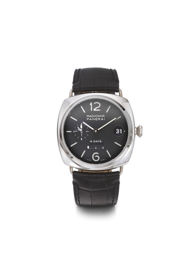 View full screen - View 1 of Lot 101. PANERAI | REF PAM00200 GMT 8-DAYS, A LIMITED EDITION WHITE GOLD DUAL TIME WRISTWATCH WITH DATE 8-DAY POWER RESERVE AND DAY/NIGHT INDICATION CIRCA 2006.